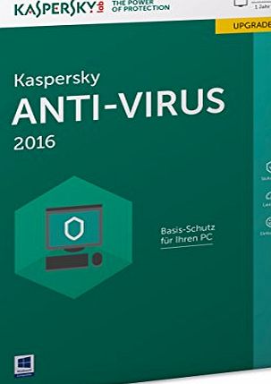 Kaspersky Lab Anti-Virus 2016 - antivirus security software (Windows 10 Education, Windows 10 Education x64, Windows 10 Enterprise, Windows 10 Enterprise x64, Wi, DEU, Renewal, DE, Win, Download)