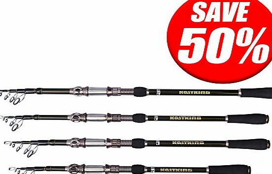 KastKing Ranger Portable Telescopic Fishing Rods - Bass, Trout, Crappie Fishing Travel Spinning Rods - 2015 ICAST Award Winning Manufacturer - [UP TO 60 OFF! Holiday Sale] (Ranger Rod, 6 10)