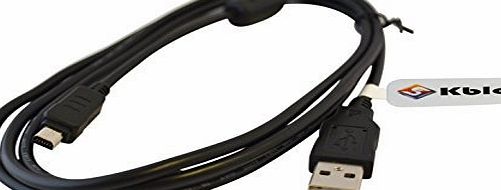 Kble CB-USB5 / USB6 Compatible USB Data Cable w/ Ferrite, Black 1.5 Meter (For Image Transfer / Supports Charging in Select models) for Select Camedia / Creator / Mju / Mju Tough / Pen / Stylus / Tra