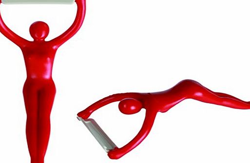 Kenzies Gifts Small Kitchen Must Have - Novelty Ceramic Red Acrobat Vegetable Potato Peeler - Great Practical Christmas Gift Idea For Men amp; Women Him Her - One Supplied