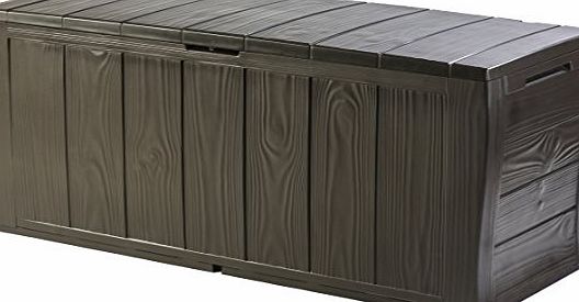 Keter Sherwood Plastic Storage Box Container Outdoor Garden Furniture, 270 L - Brown
