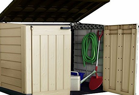 Keter Store It Out Max Plastic Outdoor Garden Storage Shed - Beige and Brown