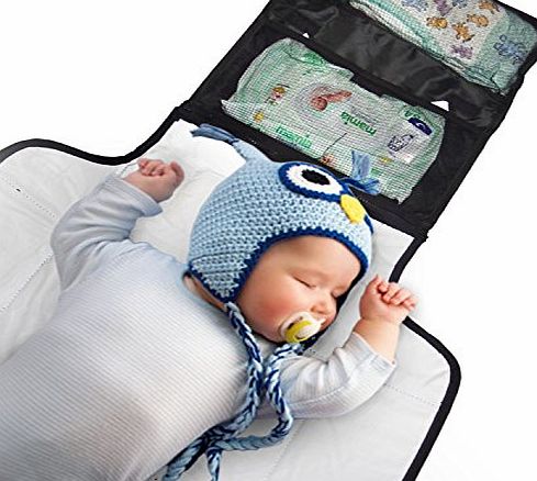 Kid Transit Travel Changing Mat with Storage. Portable, Small, Light-weight and Compact. Holds Baby Wipes, Nappies, Bags, Sudocrem Cream