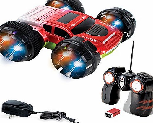KidiRace Double Sided Remote Control Car - Extreme Stunt RC Car for Kids, 360 Degree Spinning amp; Flips - Red