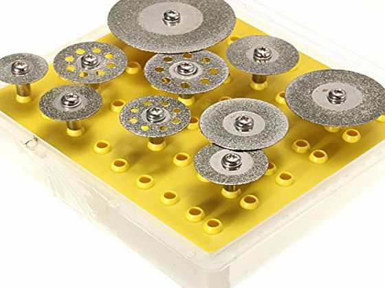 KING DO WAY 10pcs Diamond Cutting Discs Cut-off Wheel Set For Dremel Rotary Tool