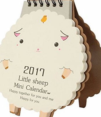 KING DO WAY 2017 Little Sheep Office Paper Desktop Planner Desk Pad Calendar White