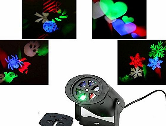 KINGCOO LED Christmas Projector Lamp,KINGCOO Rotating Colorful Landscape Light Mood Lamp with 4PCS Switchable Pattern Lens for Wedding Birthday Holiday Party Home Decoration, Gift for Kids Night Light