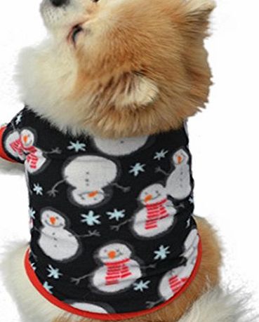 Kingwo Christmas Dog Clothes - Kingwo dog warm clothes Pet Puppy Snowman Warm Pullover High-grade Embroidered Clothes (M)