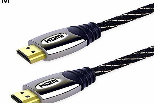 Kinps HDMI cable, Kinps 18 Gbps Ethernet HDMI Cable(1m), HDMI cable 4K with Gold and Black Thick Nylon Braided Cable, HDMI cable v2.0/1.4a, 3D and HDTV Data and audio Transmission.