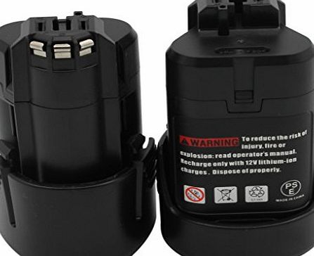 KINSUN 2-Pack Replacement Power Tool Battery 10.8V Li-Ion 1.5Ah for Bosch BAT411 BAT412A 2 607 336 013 2 607 336 014