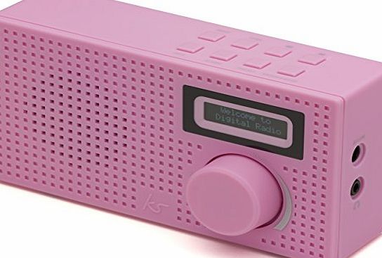 Kitsound  Pixel Portable Mini DAB Radio and Alarm Clock - Pink
