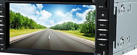 KKmoon 6`` 2 Din Car DVD USB SD Player GPS Navigation Bluetooth Radio Multimedia HD Entertainment System for Car
