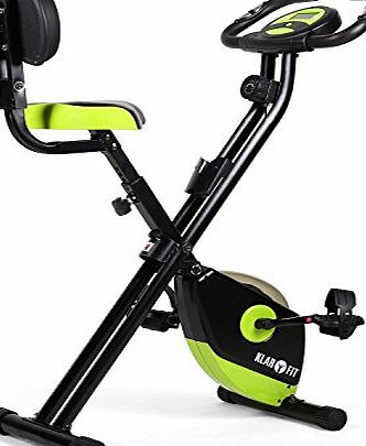 Klarfit X-Bike-700 Foldable Exercise Bicycle (100kg Max Load, Resistance 8 Levels, Training Computer) Black/Green