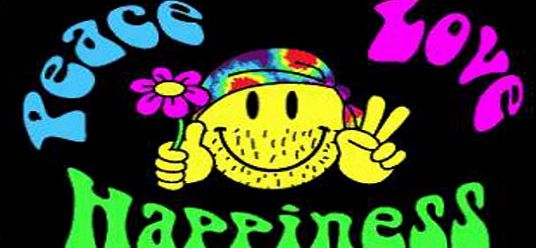 Klicnow Peace Love and Happiness Hippy Rainbow 5x3 Flag