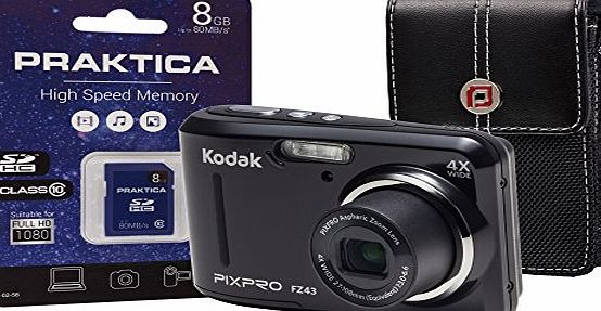 Kodak  PIXPRO FZ43 Camera Kit with 8 GB SDHC Card and Case - Black