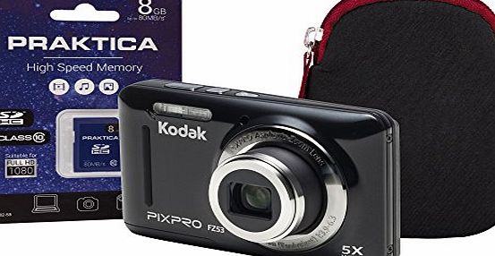 Kodak  PIXPRO FZ53 Camera Kit with 8 GB SDHC Card and Case - Black