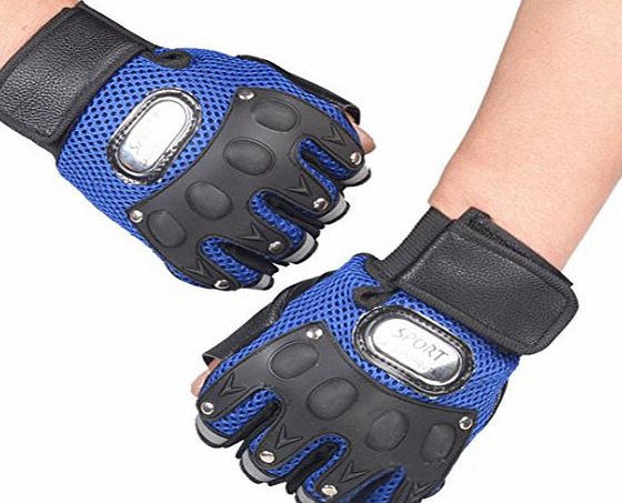 Kolylong Gym Body Building Training Gloves for Sports Weight Lifting Workout Exercise (Blue)