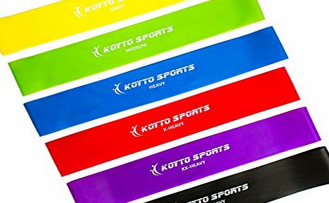 Koyto Sports Resistance Bands Set - 6 Exercise Loop Bands plus Workout E-book Manual and Lifetime Guarantee