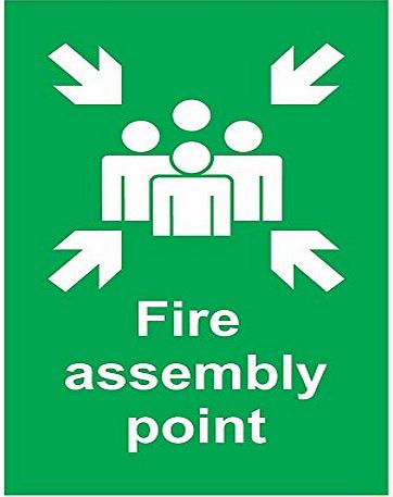 KPCM Display FIRE ASSEMBLY POINT - A4 HEALTH AND SAFETY SIGN IN RIGID PVC WATERPROOF