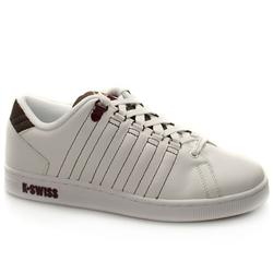 Male Lozan Tt Too Leather Upper Fashion Trainers in White and Brown