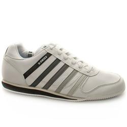 Male Whitburn Ii Leather Upper Fashion Trainers in White and Grey