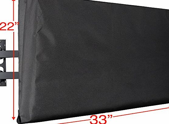 Kuzy - TV Cover 32``, Display Weatherproof Outdoor TV Cover Protector for Flat Screen up to 32-inch - Fits Most TV Mounts, LCD, LED, Plasma Screens, Made in USA - BLACK