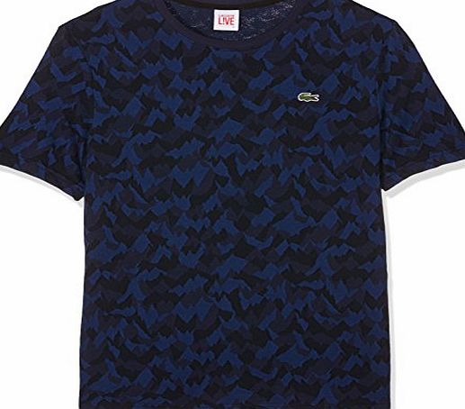 Lacoste L!VE Mens T-Shirt, Blue (Marine/Multico), Large