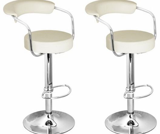 Lamboro Brand New Pair of Cream Faux Leather Kitchen/Bar stools by Lamboro