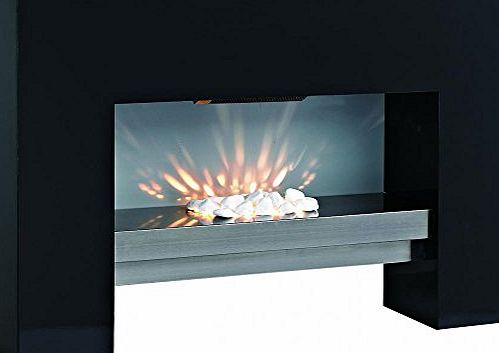 Laptronix FREE STANDING WALL MOUNTED MDF ELECTRIC FIREPLACE FIRE HEATER BLACK LED LIGHT