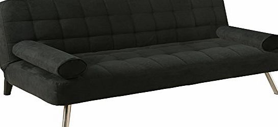 Leader Lifestyle Tobi Sofa Bed in Luxury Black Fabric, Wood, Beige