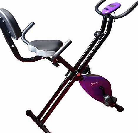 Leisure Pursuits Magnetic Folding Exercise Bike Home Cycle Trainer Cardio Cycling Machine Fitness (Red)