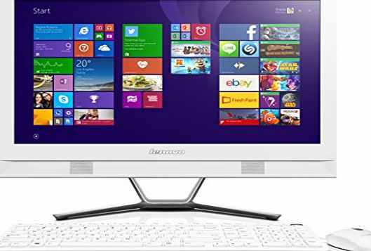 Lenovo C40 21.5-Inch HD All-in-One Desktop PC (Intel Pentium 3805U 1.9 GHz, 4 GB RAM, 1 TB HDD, DVD-RW, WLAN, Bluetooth, Camera, Integrated Graphics) - White with Free Windows 10 Upgrade