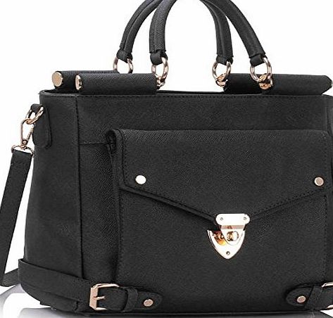 LESSUN LONDON New Women Designer HandBags Ladies Faux Leather Shoulder Tote Satchel Cross Body Grab Handbags