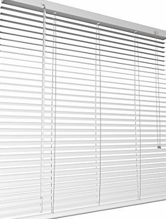Levivo-Household Levivo aluminium blind with pull cord, White, 35.4 x 51.2 in (90 x 130 cm)