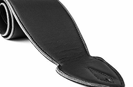 LG Softee Real Leather Acoustic Electric Guitar Strap with Adjustable Length (4`` Width, Black)