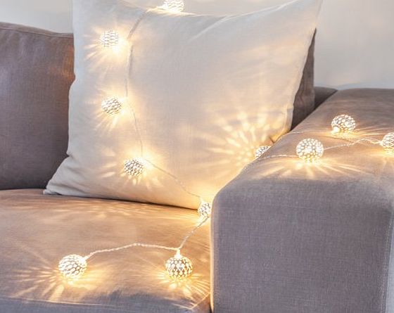 Lights4fun Silver Tangier Indoor Fairy Lights with 16 Warm White LEDs by Lights4fun
