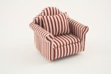 LIME MARKETING DOLLS HOUSE 1/12 SCALE/ RED AND WHITE CHAIR/ BRAND NEW
