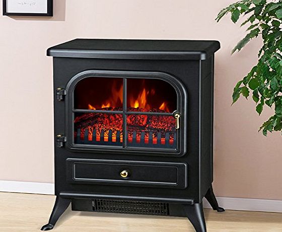 Lincsfire Freestanding 1850W Burton Electric Fireplace Heater Fire Place Log Burning Effect Stove