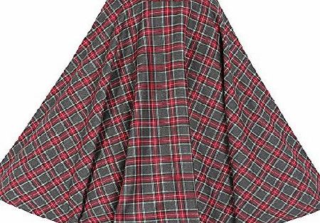 Lindy Bop Peggy Grey Tartan Full Circle Skirt (Size 6)