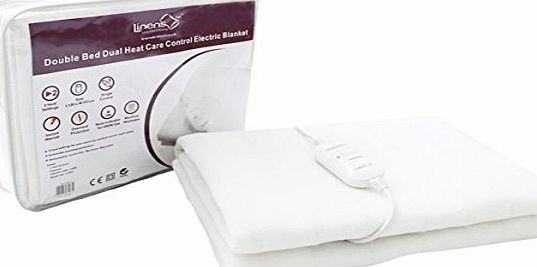Linens Limited Dual Heat Care Control Washable Electric Blanket, Double