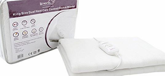 Linens Limited Dual Heat Care Control Washable Electric Blanket, King