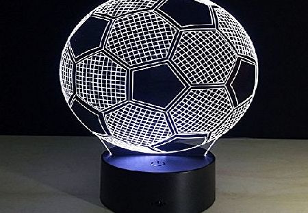 Linkex Amazing Optical Illusion 3D Illuminating led 7 color Remote Control Football/Soccer night Light Desk Table Light Lamp
