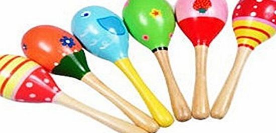 Liroyal Wooden Ball Children Boby Toys Percussion Musical Instruments Sand Hammer 5 Pcs