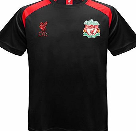 Liverpool F.C. Liverpool FC Official Football Gift Mens Poly Training Kit T-Shirt Black Medium