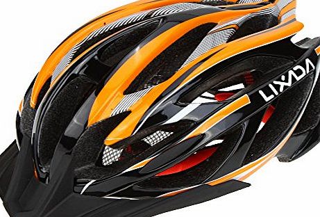 Lixada 21 Vents Ultralight Integrally-molded EPS Outdoor Sports MTB Road Cycling Mountain Bike Bicycle Adjustable Skating Helmet (Orange)