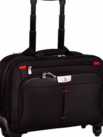 Lombard 4 Wheeled Laptop Case Spinner Briefcase 16`` Laptop Compartment Executive Bag Roller