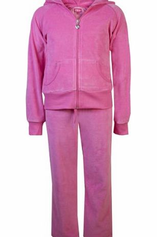 Love Lola Tone Sport Childrens Velour Tracksuit Hot Pink Age 9/10