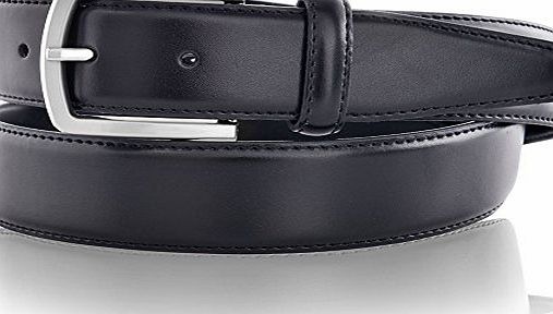 LUCHENGYI Mens Leather Jean Belts Solid Nickel Free Pin Buckle Strap Multi-size 35MM Black 38