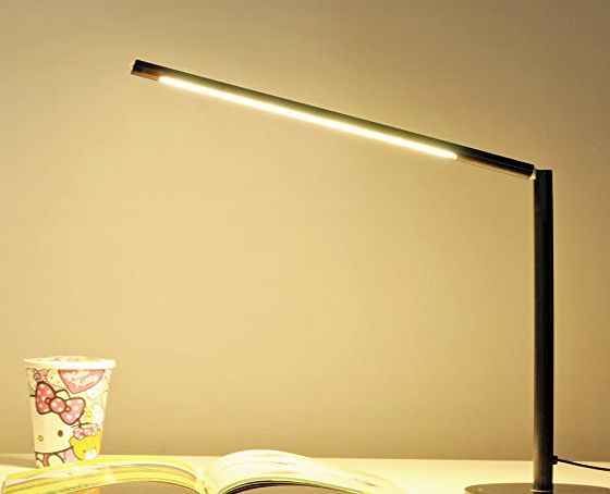 Lychee 5w Led Desk Lamp 48 SMD LED Dimmable Desk Lamp with 3 Levels Brightness Adjustable for Eye-Protection (Warm White, UK Plug, Passion Black)