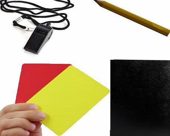 M.Y Sports Referee Kit Red Card Footy Whistle Game Sheets Pocket Book Netball Rugby